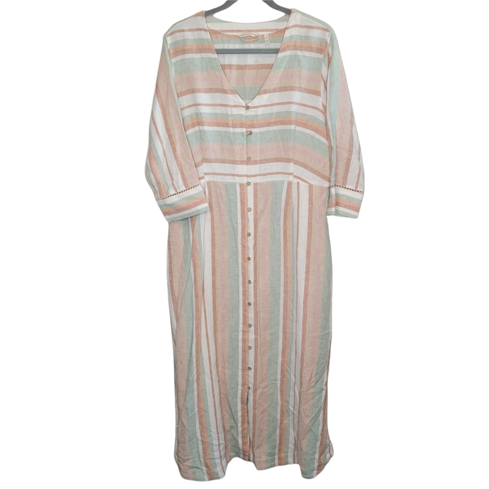 Soft surroundings linen stripped dress
